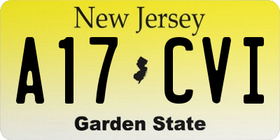 NJ license plate A17CVI