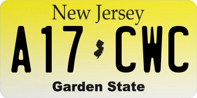NJ license plate A17CWC