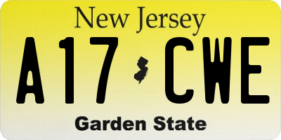 NJ license plate A17CWE