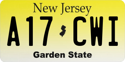NJ license plate A17CWI
