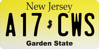 NJ license plate A17CWS