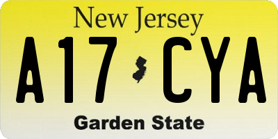 NJ license plate A17CYA