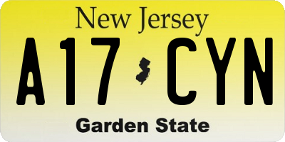 NJ license plate A17CYN