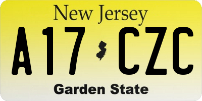 NJ license plate A17CZC