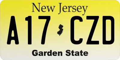 NJ license plate A17CZD