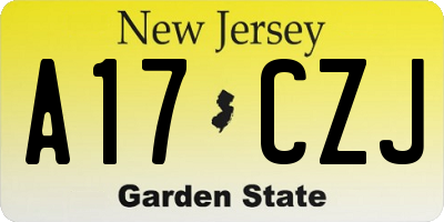 NJ license plate A17CZJ