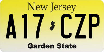 NJ license plate A17CZP