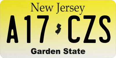 NJ license plate A17CZS