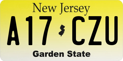 NJ license plate A17CZU