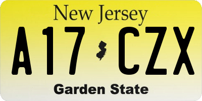 NJ license plate A17CZX