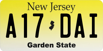 NJ license plate A17DAI