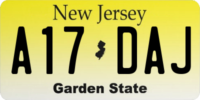 NJ license plate A17DAJ