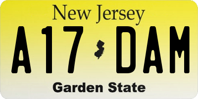 NJ license plate A17DAM