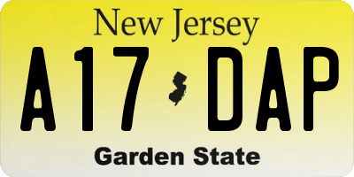 NJ license plate A17DAP