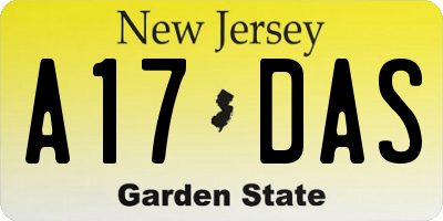 NJ license plate A17DAS