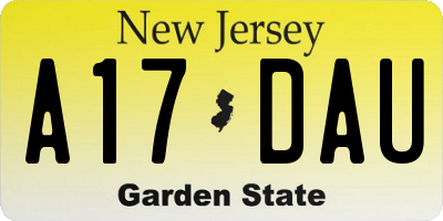 NJ license plate A17DAU