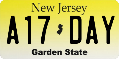 NJ license plate A17DAY