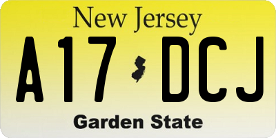 NJ license plate A17DCJ