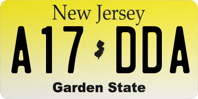 NJ license plate A17DDA