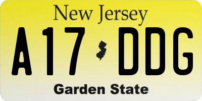 NJ license plate A17DDG