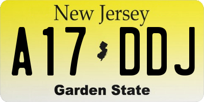 NJ license plate A17DDJ