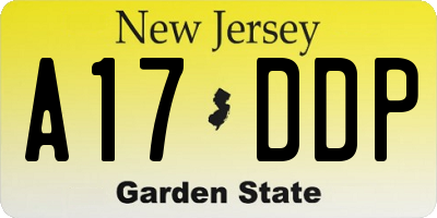 NJ license plate A17DDP