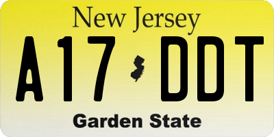 NJ license plate A17DDT