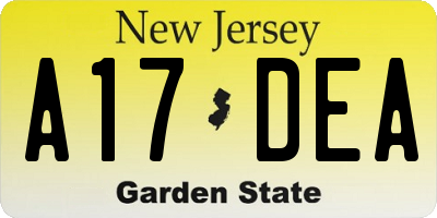 NJ license plate A17DEA