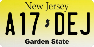 NJ license plate A17DEJ