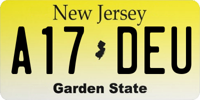 NJ license plate A17DEU