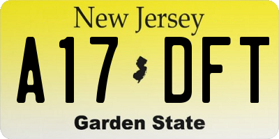 NJ license plate A17DFT