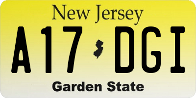 NJ license plate A17DGI