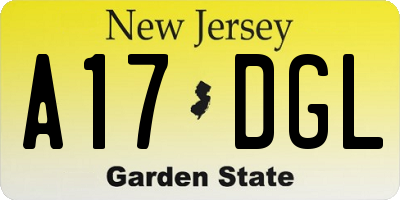 NJ license plate A17DGL