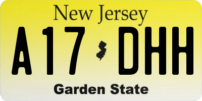 NJ license plate A17DHH