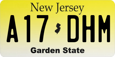 NJ license plate A17DHM