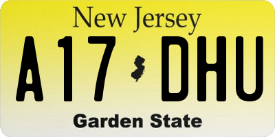 NJ license plate A17DHU