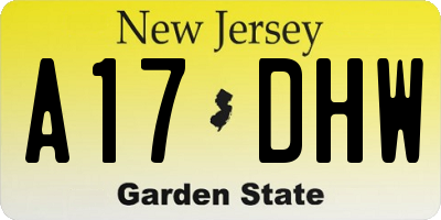 NJ license plate A17DHW