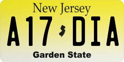 NJ license plate A17DIA
