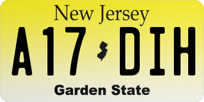 NJ license plate A17DIH