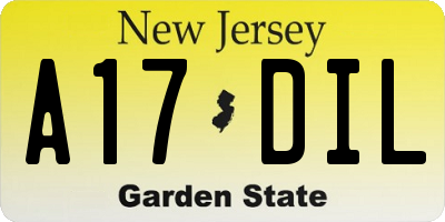 NJ license plate A17DIL