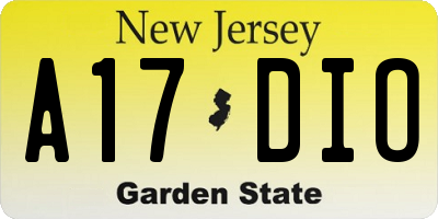 NJ license plate A17DIO