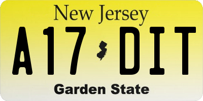 NJ license plate A17DIT