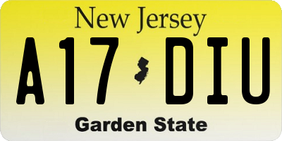 NJ license plate A17DIU