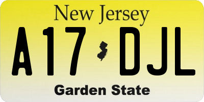NJ license plate A17DJL