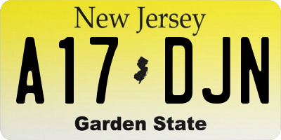 NJ license plate A17DJN