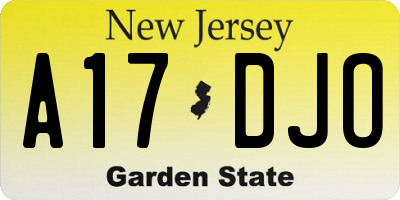 NJ license plate A17DJO