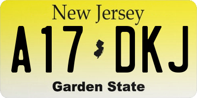 NJ license plate A17DKJ