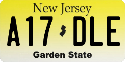 NJ license plate A17DLE