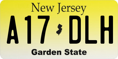 NJ license plate A17DLH
