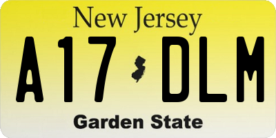 NJ license plate A17DLM